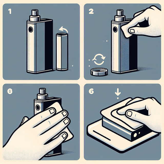 wiping a vaporizer battery with a cloth