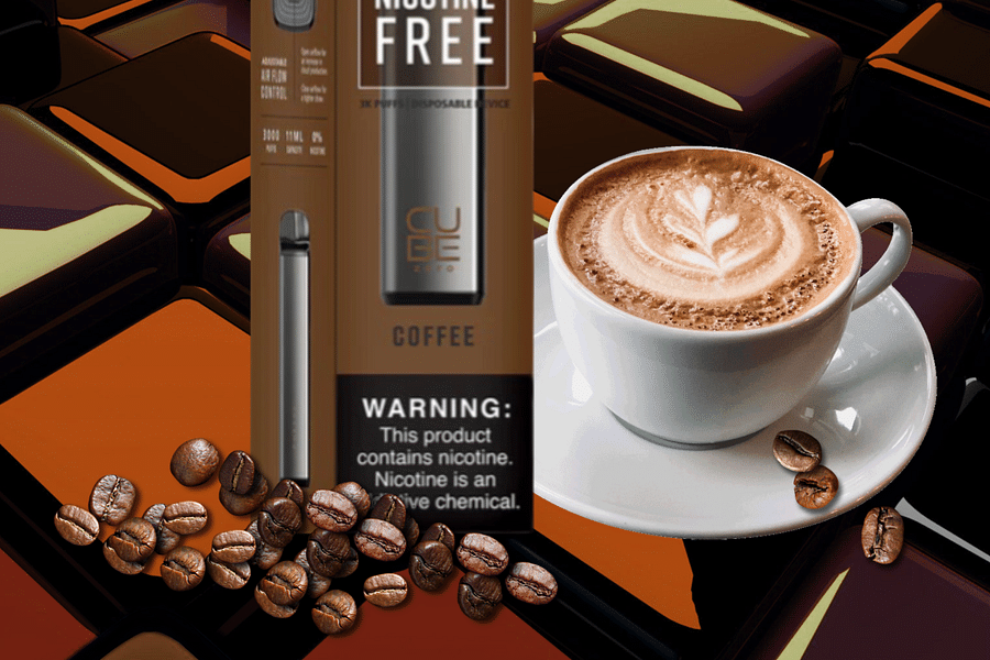 Coffee flavored nicotine-free e-liquid